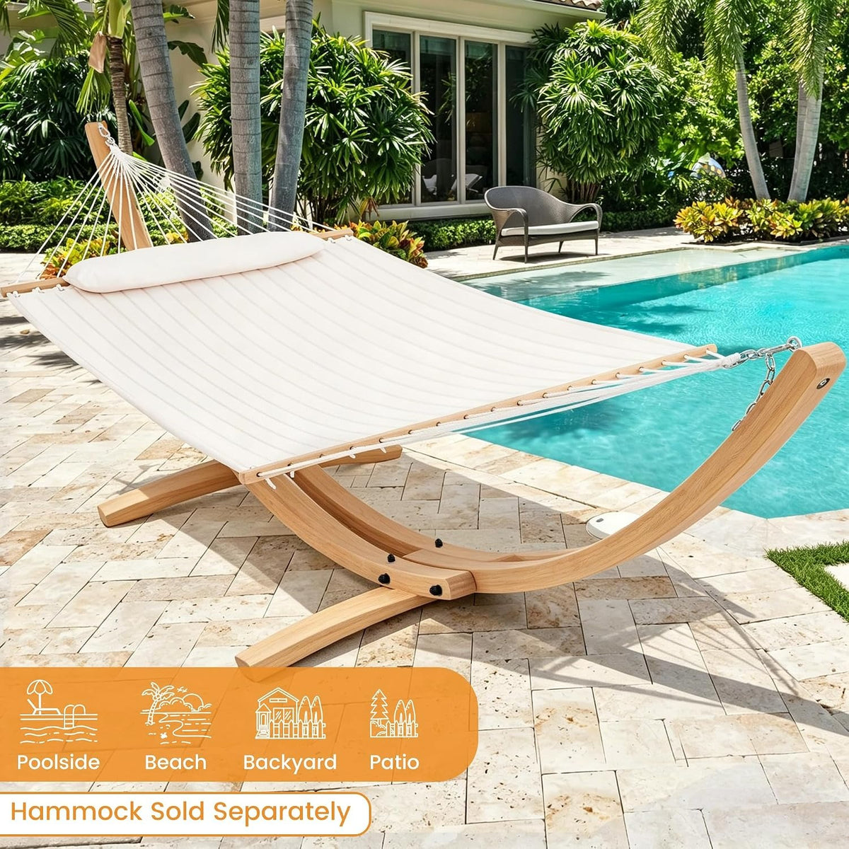 13 FT Arc Wood Hammock Stand