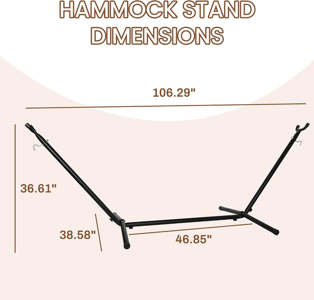 Adjustable 9 FT Steel Heavy‑Duty Hammock Stand, 450 LBS