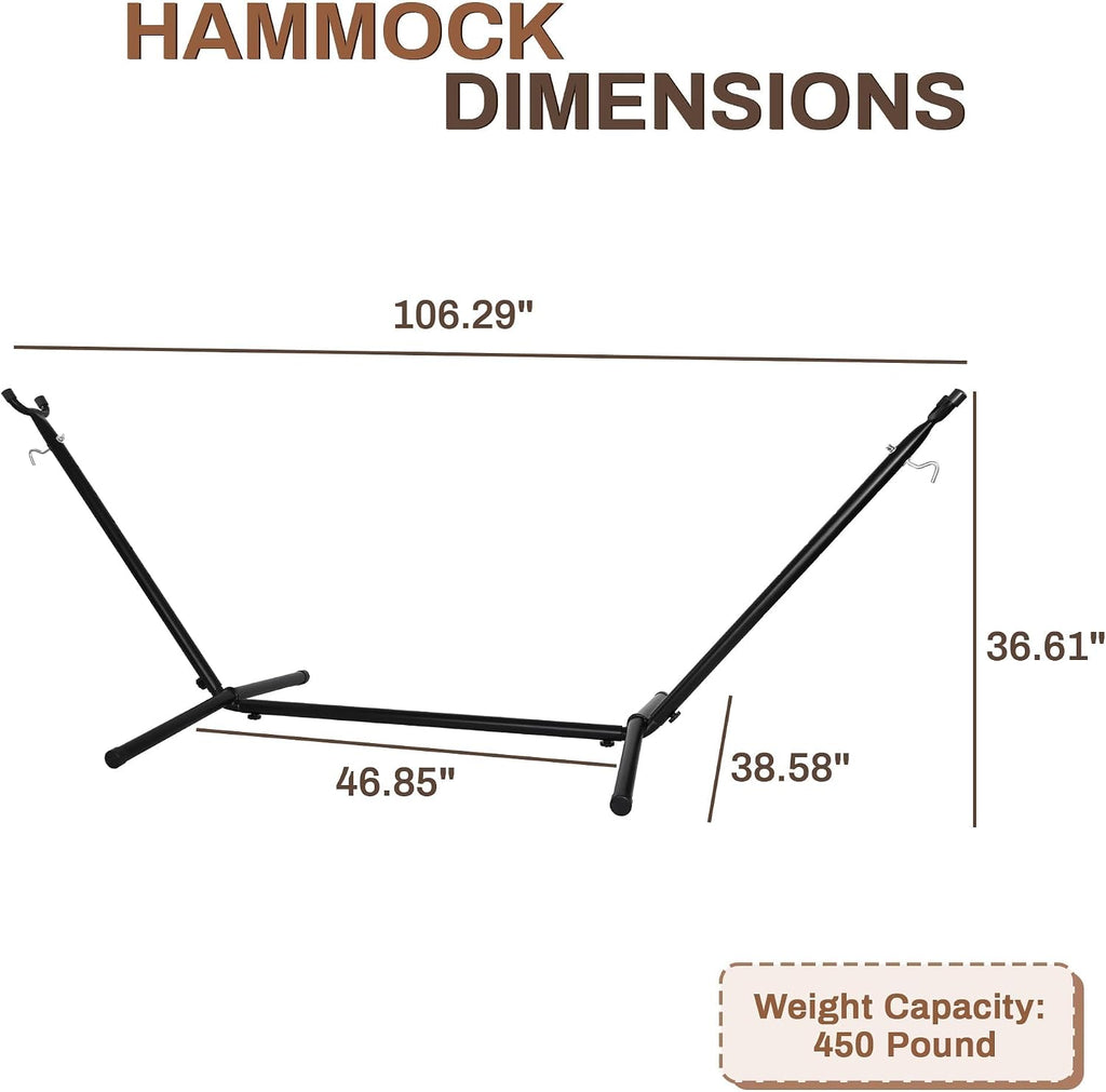 9‑FT Adjustable Steel Hammock Stand, 450 LBS