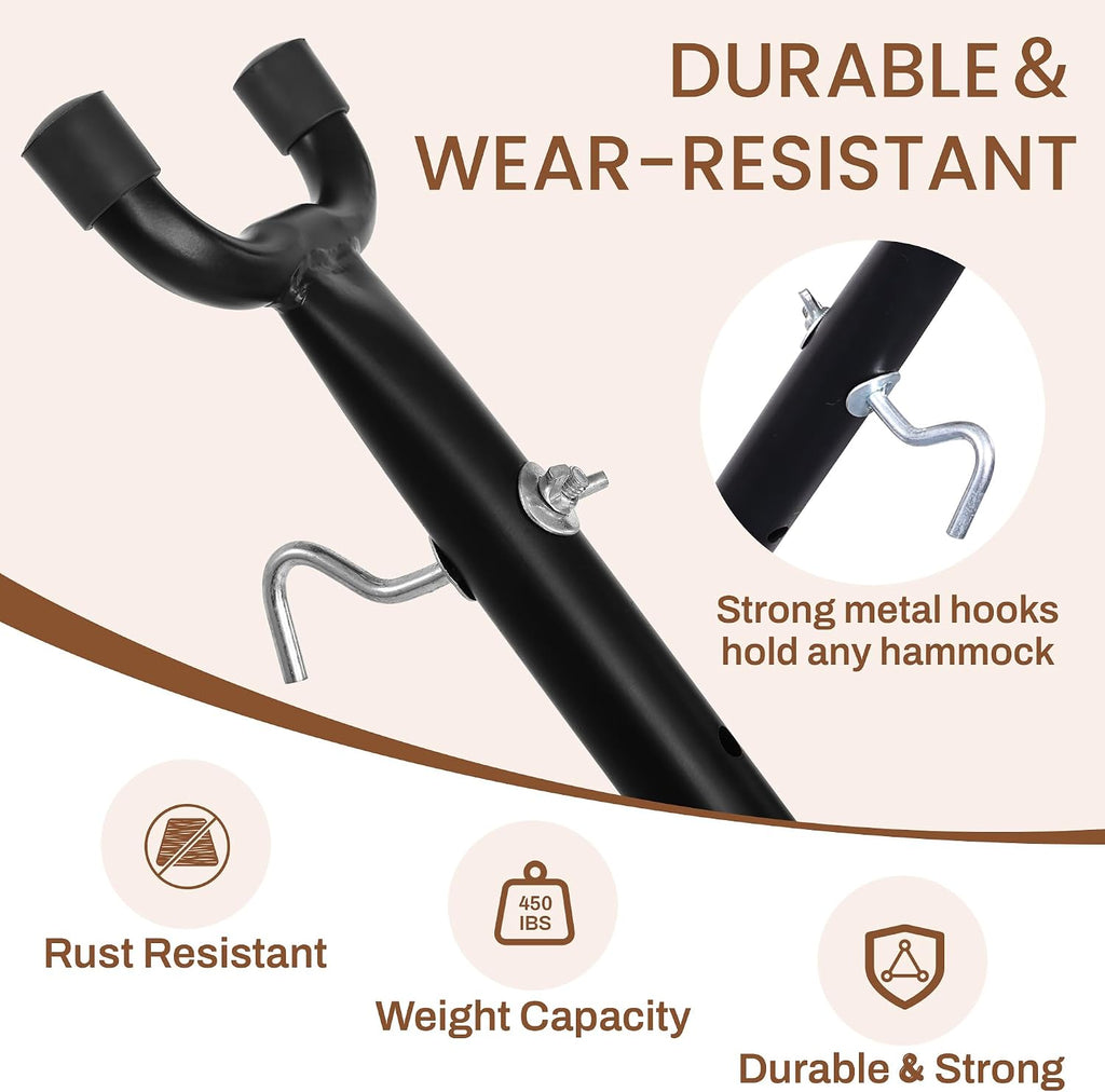 Adjustable 9 FT Steel Heavy‑Duty Hammock Stand, 450 LBS