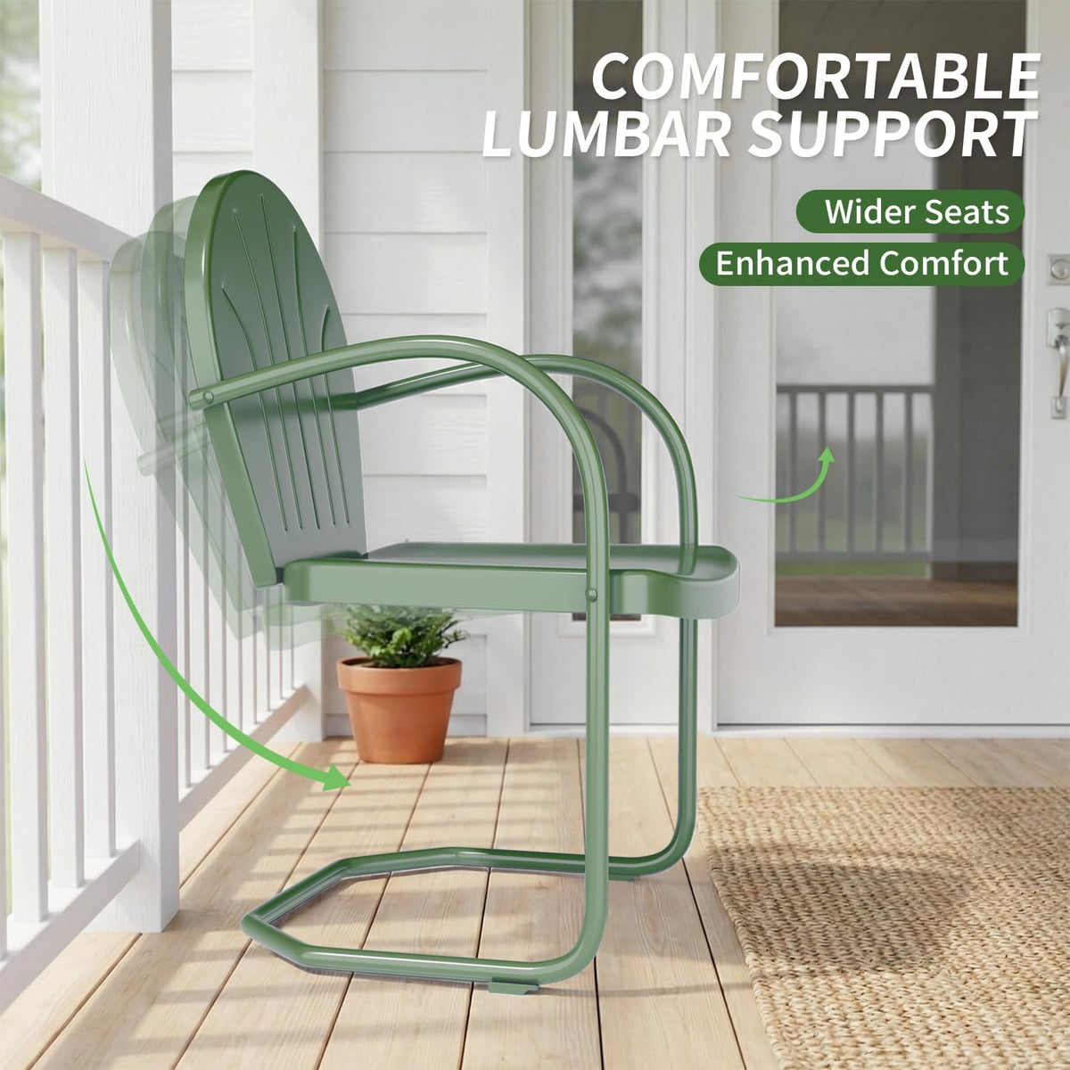 3‑Piece Green Metal Outdoor Bistro Set