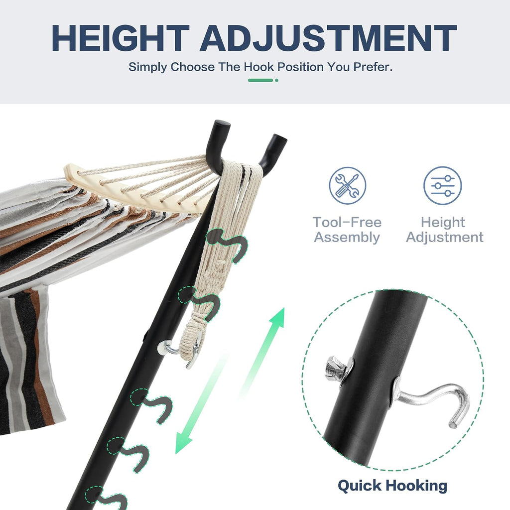 Heavy‑Duty Hammock Stand, 9‑10.5FT, 550 LBS