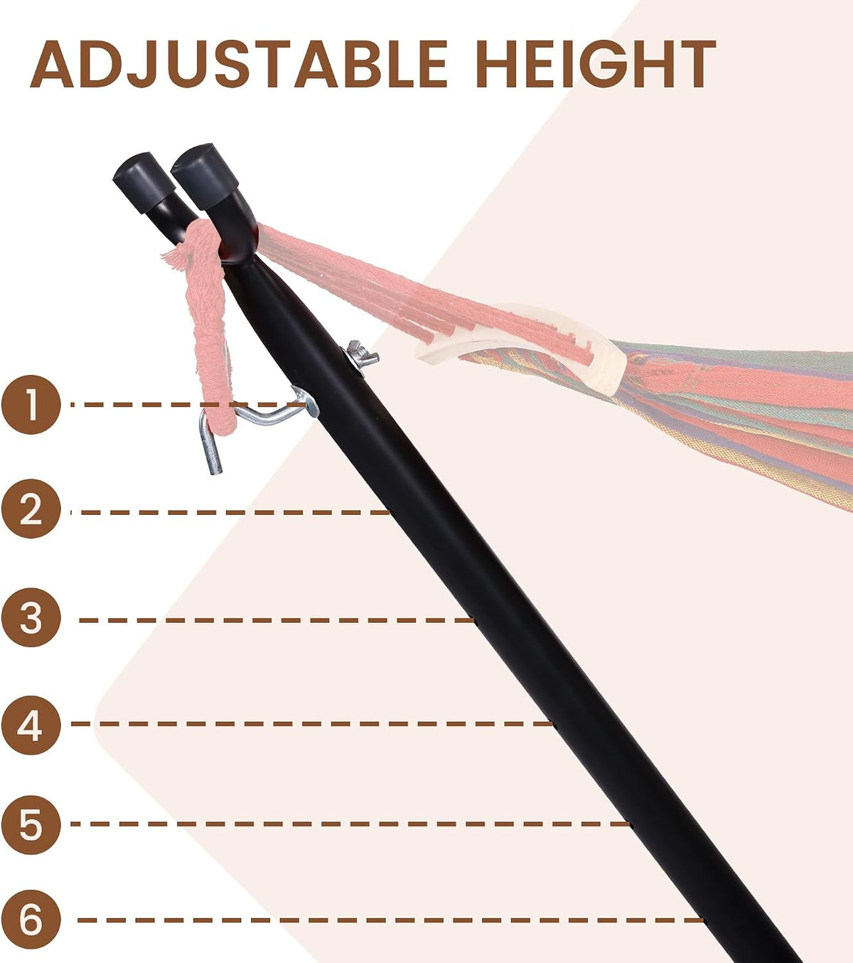 Adjustable 9 FT Steel Heavy‑Duty Hammock Stand, 450 LBS