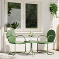 3‑Piece Green Metal Outdoor Bistro Set