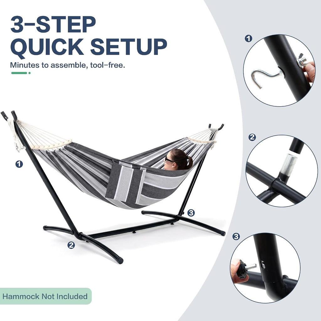 Heavy‑Duty Hammock Stand, 9‑10.5FT, 550 LBS