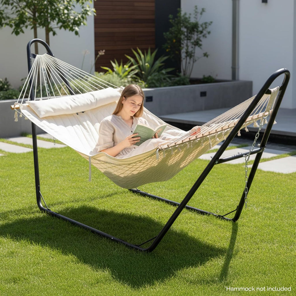Black Heavy‑Duty Hammock Stand, 550 LBS