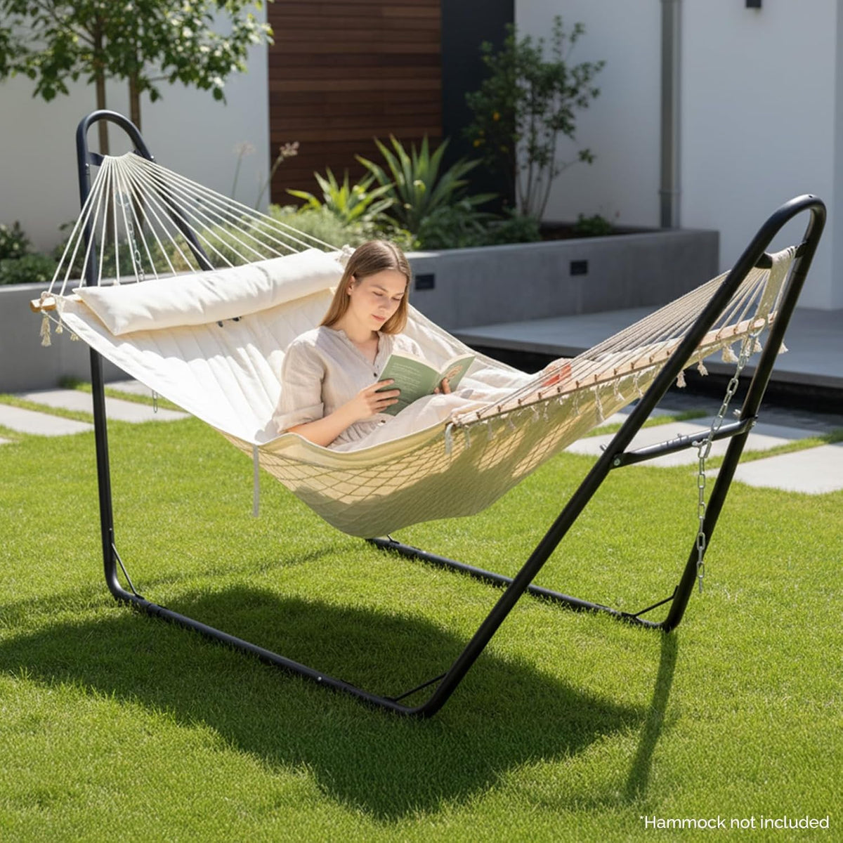 Black Heavy‑Duty Hammock Stand, 550 LBS