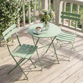 3‑Piece Folding Steel Bistro Set, Bean Green