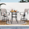 3‑Piece High‑Top Patio Bar Set, Taupe