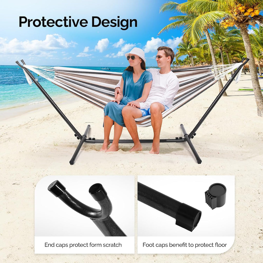 Black Adjustable Steel Hammock Stand, 9 FT, 450 LBS