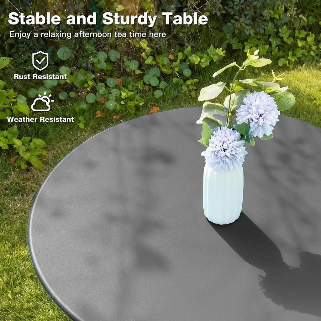 3‑Piece Grey Outdoor Bistro Set
