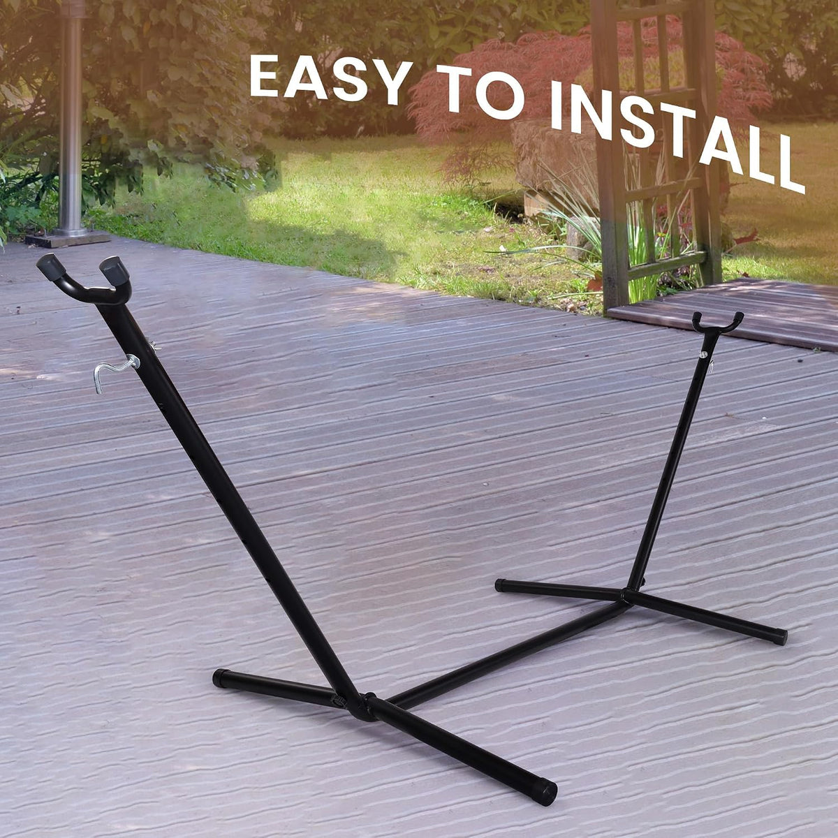 Adjustable 9 FT Steel Heavy‑Duty Hammock Stand, 450 LBS