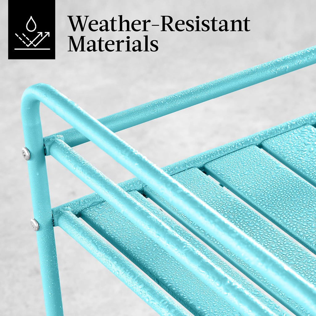 2‑Tier Rolling Bar Cart, Teal