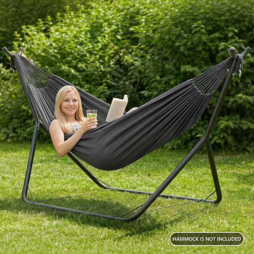 Black Heavy‑Duty Steel Hammock Stand, 10FT