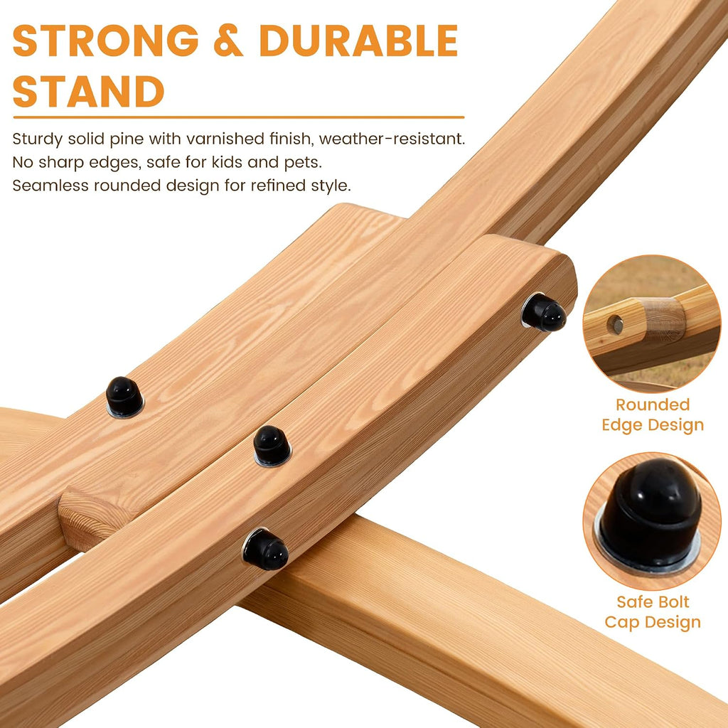 13 FT Arc Wood Hammock Stand