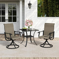 3‑Piece Metal Outdoor Dining Set, Mixed Brown & Black