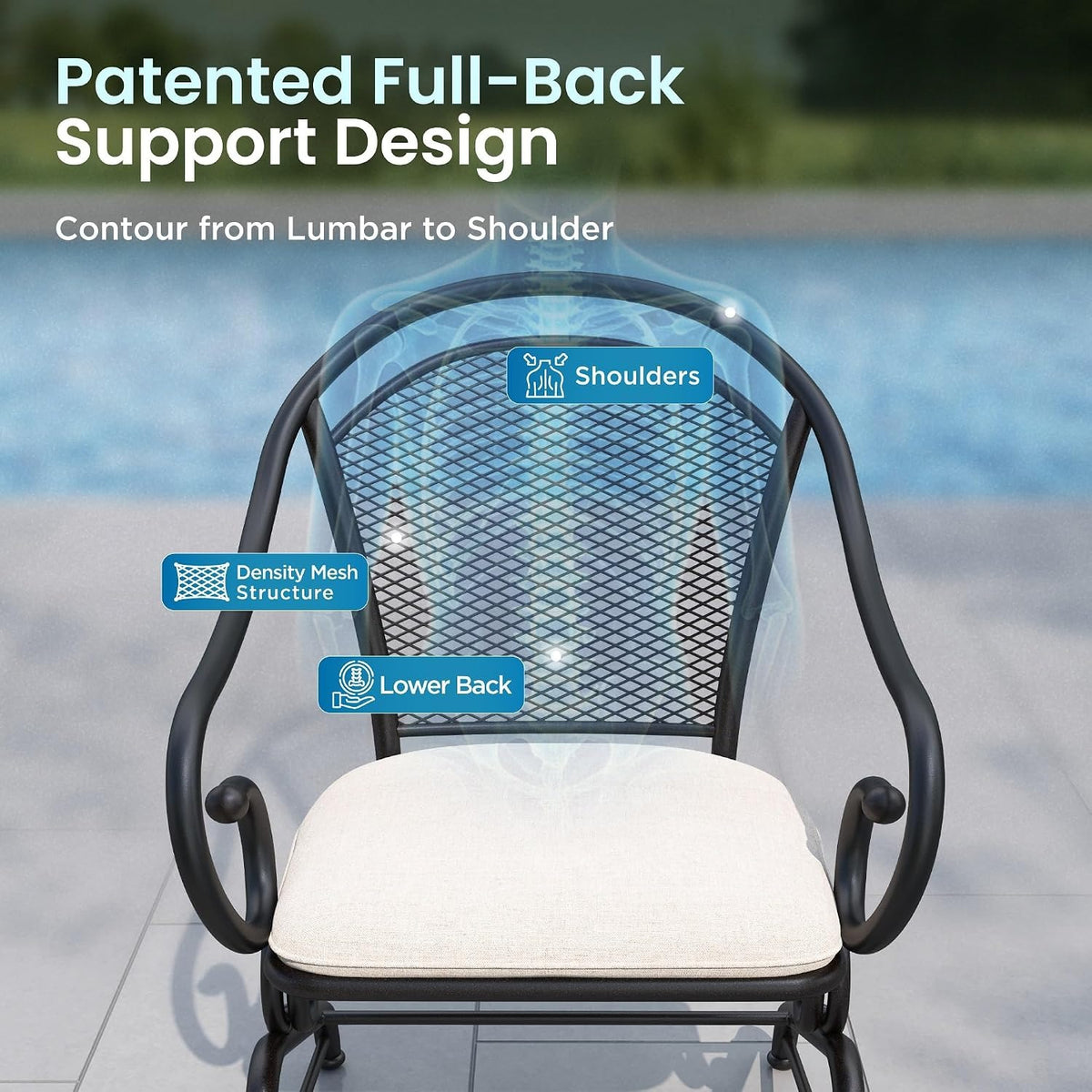 3‑Piece Metal Mesh Rocking Bistro Set